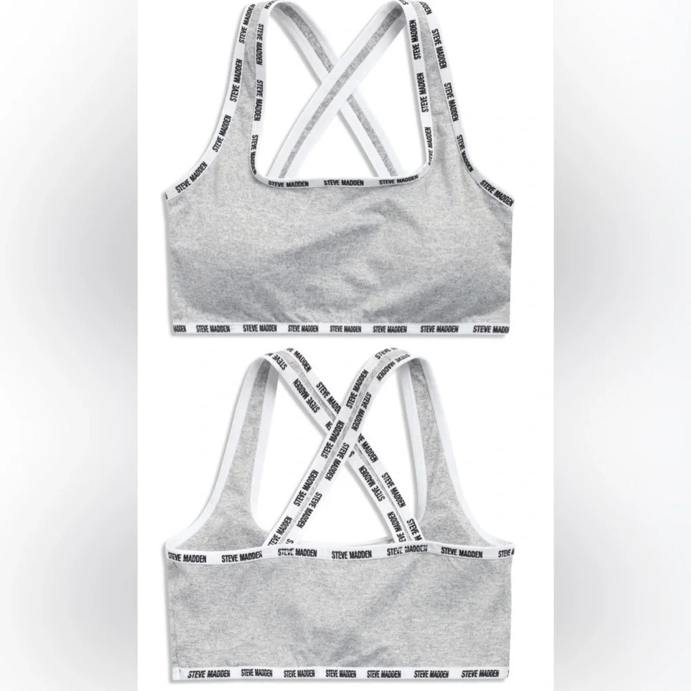 Steve Madden soft Crop Cami Racerback Sports Bralette, Removable Pads